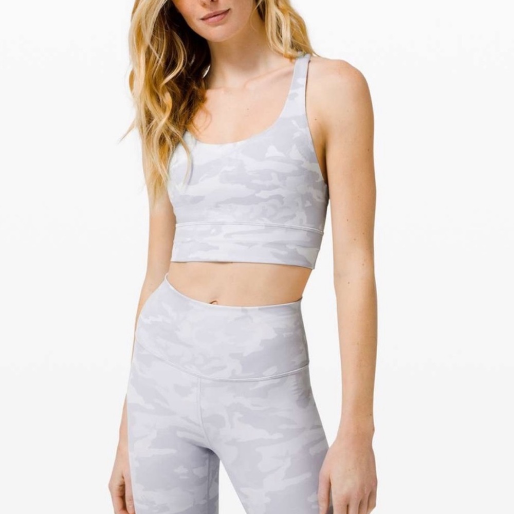 Lululemon Energy Bra Gray Camouflage Size 6